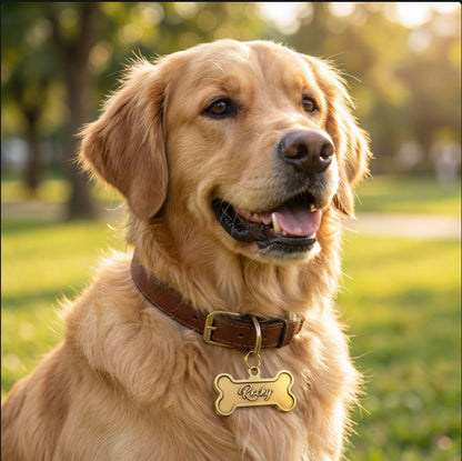 Luxus Hundemarke in Knochenform