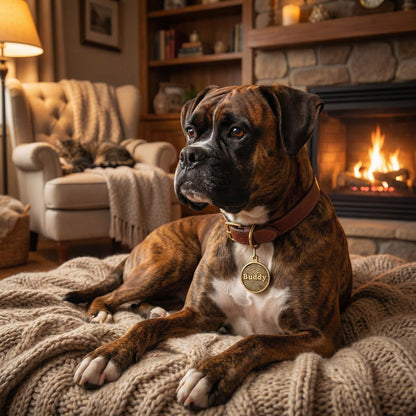 Luxus Hundemarke mit Knochenmuster