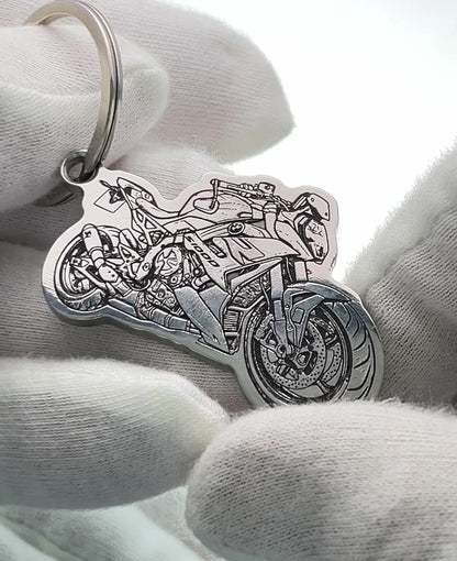 Personalisierter Anhänger in Edelstahl | Dein eigenes  Bike als Schlüsselanhänger | handgefertigt | individuelles Geschenk für Motorrad Fans