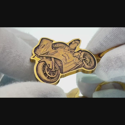 Personalisierter Anhänger in Messing| Dein eigenes  Bike als Schlüsselanhänger | handgefertigt | individuelles Geschenk für Motorrad Fans (Kopie)